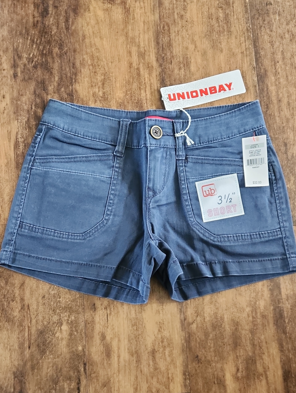 UNIONBAY Women's Vintage Indigo Blue Cotton Blend Shorties